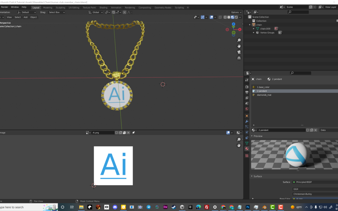 AltspaceVR Wearable Chain Necklace and Customizable Charm